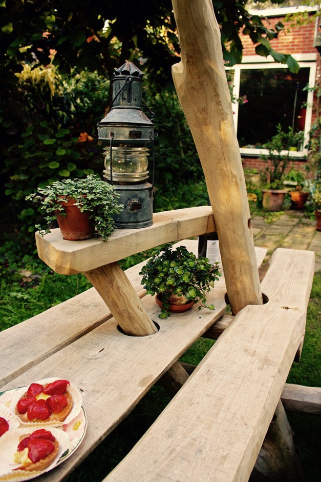 natuurlijke picknicktafel